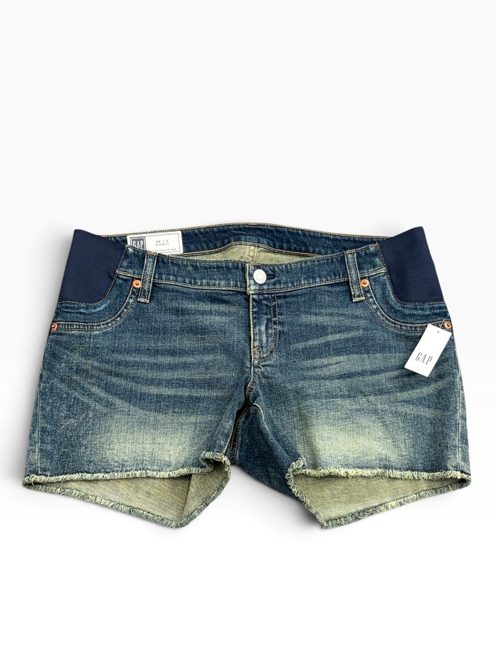 NEW GAP Maternity Side-Panel Denim Cutoff Shorts Size 2